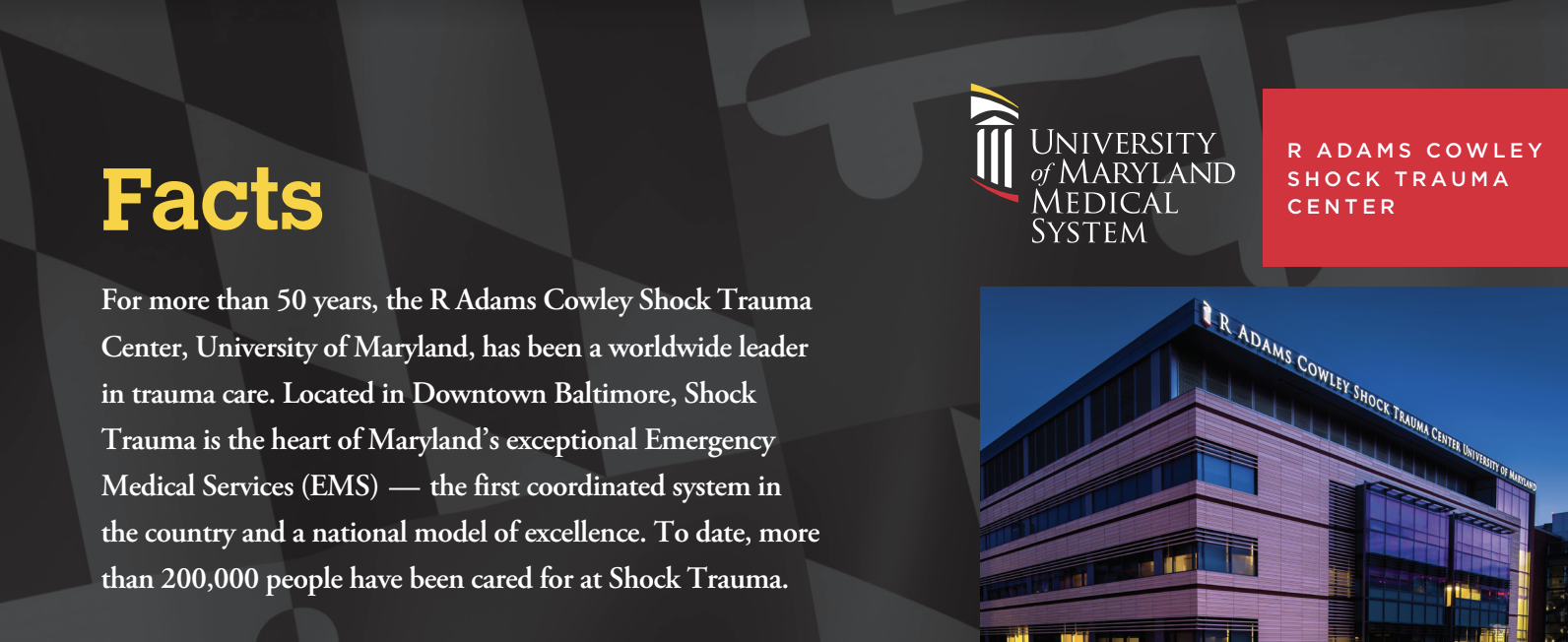 Shock Trauma Center Fact Sheet