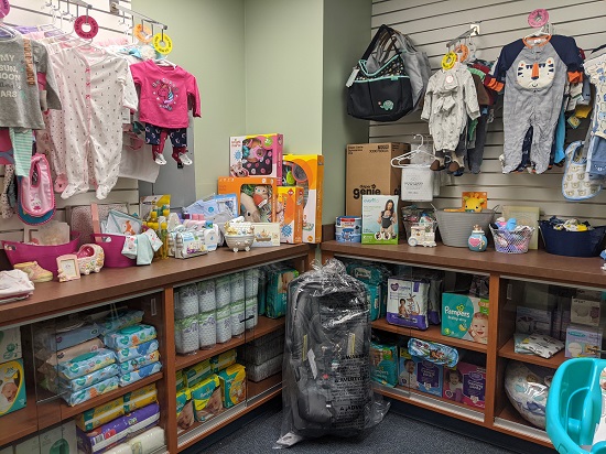 Baby items, such as clothing, wiped, batch and diapers